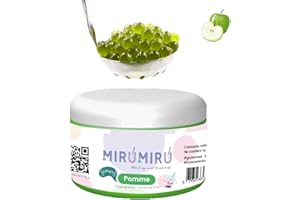 MiruMiru - POPPING BOBA ORIGINALE per Bubble Tea - Molti sapori - 140 g - senza coloranti artificiali, meno zucchero, 100% VEGETALIANO e SENZA GLUTINE (Mela verde)