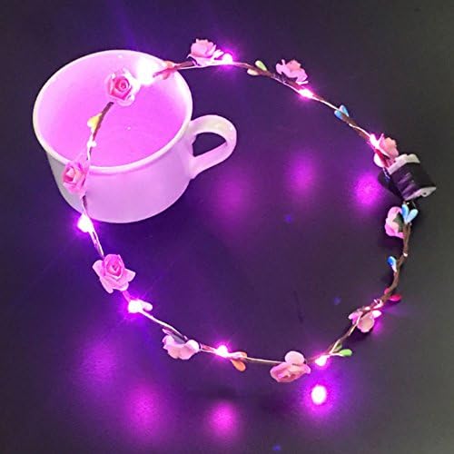 Cido LED Wreath Flower Headband Accessories Crown Floral Garland Wedding Bridal