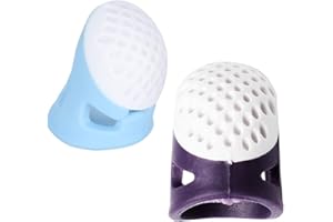 MZHICH 2 Sizes Silicone Thimble Sewing Thimble Finger Protectors Thumb Guard Finger Protector for Sewing Knitting Quilting Poke A Dot Book Cross Stitch
