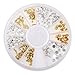 Generic Metal 3D Nail Art Rhinestone Gold Silver Half Pearl Tip Decoration Manicure Accessories + Wheel RS.190.00