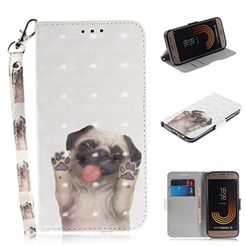 Preisvergleich Produktbild Samsung Galaxy J3 2017 / SM-J330F Handyhülle [Premium Leder] [Standfunktion] [Kartenfach] [Magnetverschluss] 3D Schlanke Leder Brieftasche für Samsung Galaxy J3 2017 / SM-J330F (16)