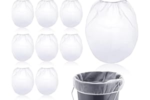 Emezddo 8 piezas bolsas coladoras de pintura,bolsas coladoras de malla fina de 1 galón,filtros de pintura,cubos con aberturas elásticas,coladores de pintura(28 * 32 cm,blanco)