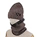 Produktbild KILTYEN Männlich Beanie N Zeichen Hut Schal Set Slouch Plus SAMT Dicke Wolle Hut Kragen Warm Knit Nackenwärmer Für Winter Hut,Khaki
