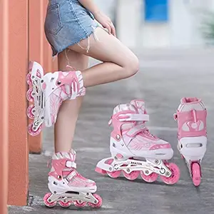 Abhsant Inline Skates for Kids Boys in Skating Shoes for Boys Skating Shoes for Boys and Girls Inline Skates for Kids Inline Skates Medium Size Inline Skates for Kids Adjustable