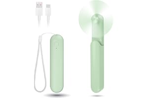 Venforze Mini Fan Handheld, 3 Speeds Rechargeable Quiet Mini Handheld Fan[12-24 Working Hours], Portable Type-C Slider Pocket Fan, Personal Small Fan for Travel, Home and Outdoor (Light Green)