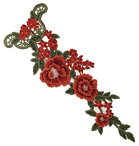 Blue Vessel 1 Stk Stickerei Rose Blume Nähen auf Patch Abzeichen Tasche Hut Jeans Kleid Applique Fertigkeit (a)