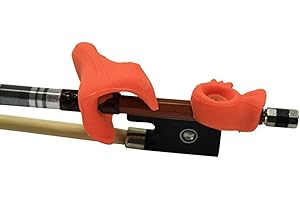 BBTISG Violin Bow Grip Corrector, All Size Silicone Violin Bow Grip Violin Bow Holder Grip Corrector Viola Bow Teaching Aid Violin Bow Grip Accessory (Orange)