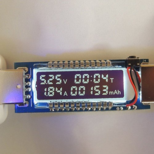 Binwo USB Power Monitors Multi meter Voltage Tester(4V-9V) Ampere Current Meter (0A-3.3A) High Precision LCD Display USB Tester Charger Dector for Mobile phone Power Banks & Other USB Charging device - 3