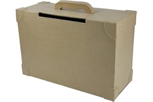 DECOPATCH Décopatch EV002O Koffer (aus Pappmaché zum Verzieren und Personalisieren, 14,5 x 36 x 23,5 cm) 1 Stück kartonbraun