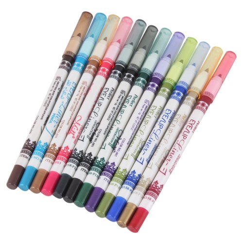 LaRoc 12 Pieces Colour Eye Liner Eyeliner Lip Eyeshadow Pencil Pen Cosmetic Makeup Set