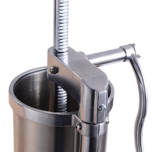 6L Wurstfüller Wurstmaschine Wurstfüllmaschine Wurstspritze Wurstpresse Edestahl inkl. 6 Fülltüllen - 3