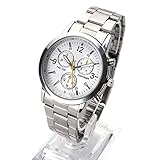 dxlta Armbanduhr Hochwertige Edelstahl mit Uhr Feinwäsche mit Zifferblatt Quarz weiß