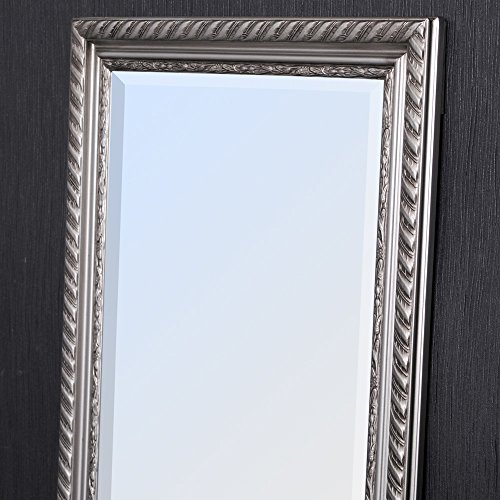 WANDSPIEGEL BAROCK SILBER ANTIK DESIGN SPIEGEL Stripe 100x50cm MIT HOLZRAHMEN - 3