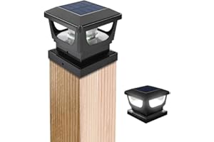 GEYUEYA Home Solar Post Lights,Solar Post Cap Lights Fence Post Lights Outdoor for 3x3 4x4 inch Wooden Posts Deck Cap Garden Yard Decoration-2 Packs