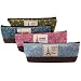 Produktbild Butterme 4 Set Tupfen mit Romantische Eiffelturm Art Leinwand Feder Beutel Bleistift-Kasten kosmetische Verfassungs Werkzeugtasche Aufbewahrungstasche Geldbeutel Beutel