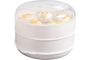 HINAA Vapore di verdure dell'alimento del vapore di microonde con la copertura, pentola di cottura di microonde per la cucina, 1-3 livelli