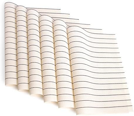 iOCHOW Placemats, 6 Woven Table Mats, PVC Vinyl Material, Small Portable, Heat-resistant, And Washable, Very Good For Kitchen, Dining Room And Travel.