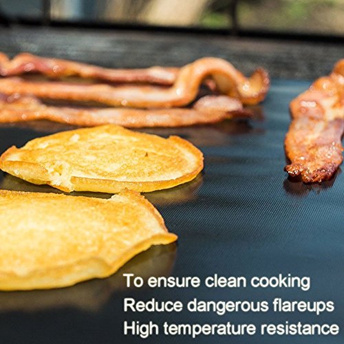 Grillmatte (3er Set), Fozela grillmatte weber/ wiederverwendbar bbq matte/ bbq grillmatte backofen zertifizierte LFBG und FDA Zulassung zum Grillen und Backen - 5
