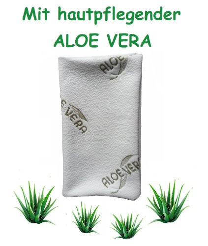 Orthopädisches HWS Nackenstützkissen 40 x 80 x H 12 cm, aus druckausgleichendem Visco-Gelschaum – incl. 2 äußere Schutzbezüge mit ALOE VERA – Kopfkissen, Kissen, Nackenkissen - 4