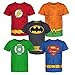 Produktbild DC Comics Justice League T Shirt Jungen Superhelden - Batman Superman The Flash Green Lantern Aquaman (5er Pack), Mehrfarbig 4 Jahre