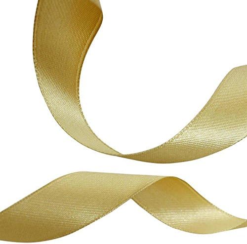 23 Metres, DOUBLE SIDED SATIN RIBBON, Gold, 6mm