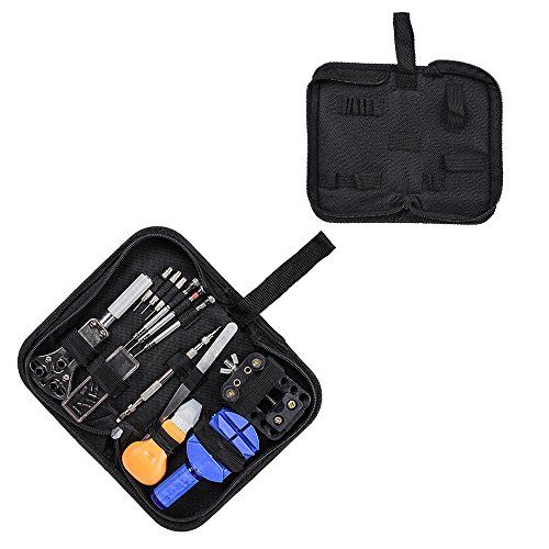 xhorizon TM MW8 Uhrmachers Werkzeug Uhr Reparatur Tool Kit Zubehör Speicher Reißverschluss Kasten Beutel, wasserdicht und langlebig, Lagerung Etui - 6
