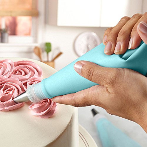 HOOMIL Spritztüllen Set mit 24 Stücke Edelstahl Garniertülle, 2 Kupplung und 1 Spritzbeutel für Pralinen, Plätzchen, Keksen, Kuchen und Torten Deko Decorating Tools - 5