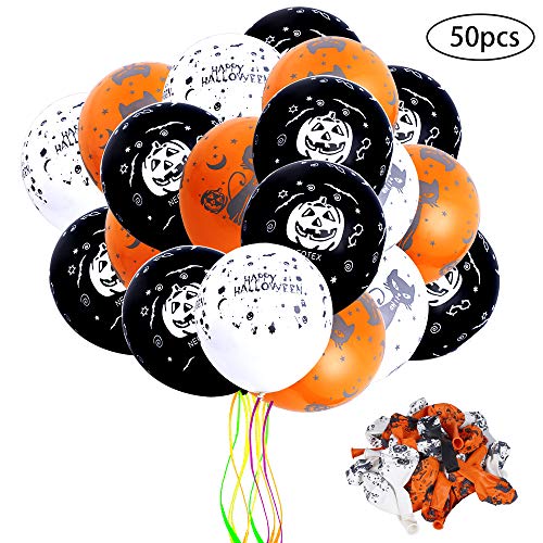 Faburo 50 Globos de Látex para Decorado de Fiesta Halloween