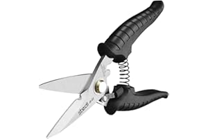 Stedi Forbici da 180 mm Forbici multiuso per impieghi gravosi con lame fini seghettate in acciaio inossidabile al carbonio - Taglio facile di cavi elettrici, tacche, isolamento, antiscivolo