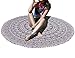 Produktbild Yidarton Neu Runde Strand Pool Home Duschtuch Decke Tischdecke Strandtuch Dekor Wandbehang Yoga Matte (Schwarz)