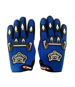 Vocado Blue Knighthood Motoway Full Racing Biking Driving Motorcycle Gloves, Free Size