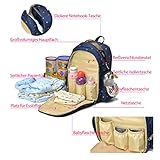 Aosbos Wickelrucksack Wickeltaschen Mutter Rucksäcke inklusive Wickelauflage, Taschenbefestigungssystem für den Kinderwagen, 30 x 43 x 18 cm - 3