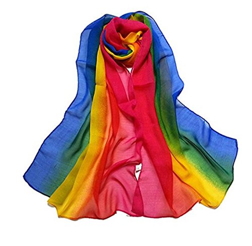 Familizo Femmes écharpe Multicolore, Foulards Mousseline Douce Longue Garder au Chaud (160 * 50cm, Multicolore)