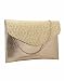 Contrast Festive, Party, Wedding Gold PU Clutch RS.499.00