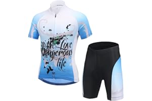 Amur Leopard Maillot de Ciclismo Niños Niñas Conjunto Traje Ciclismo Camiseta de Manga Corta + Pantalones Cortos de Secado Rápido