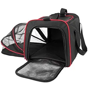 Sri Expandable Comfortable Durable Soft Sided Carrier with Padded Fleece Insert for Pets