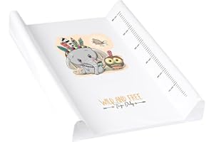 TEGA BABY Matelas plan à langer luxe pour bébé 48 X 70 cm Blanc Éléphant