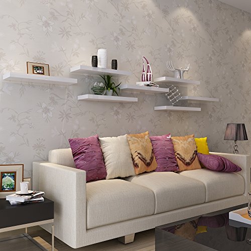 Songmics 80 cm Wandboard Wandregal Regal Büroregal Belastbarkeit 15 kg weiß LWS18W - 2