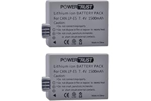 PowerTrust 1500mAh LP-E5 LPE5 LP E5 Akku für Canon EOS 1000D, EOS 500D, EOS 450D, Kiss X3, Kiss X2, Kiss F, Rebel T1i, Rebel XS, Rebel XSi Kamera