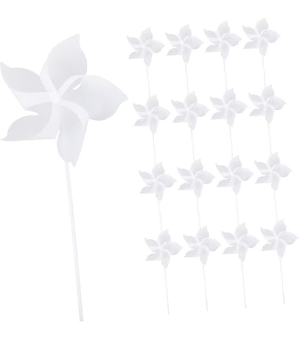 12 Girandole Fai Da Te Per Bambini In Carta Bianca – Kit Creativo Con Aste Colorate, Attività Estiva E Lavoretti Per Ragazzi - copertina