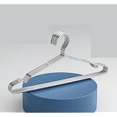 Transformacion 12'Li L&uuml;ks &Ccedil;elik Elbise Askısı - İz Yapmayan İnce Tasarım Metal Kıyafet D&uuml;zenleyici (40Cm), 7430000722745