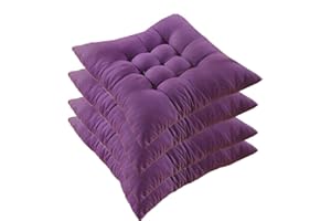 AGDLLYD Set da 4 Cuscino Sedia,Cuscini per Giardino, per Dentro e/o Fuori,40x40 cm,Disponibile in Tanti Colori Diversi,Cuscini per sedie da Giardino,Copri Sedia Cucina (Viola Scuro)