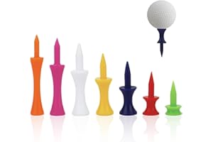 KEAHND Lot de 70 Tee De Golf en Plastique,Tee Golf Plastique,Castle Tees Golf,Durables Tees De Golf,Multi Color Plastic Golf Tees,Tees De Golf en Plastique De Taille Mixte(25/30/36/43/50/60/70mm)