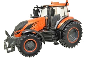 Britains Trattore da collezione Valtra T254 arancione metallizzato 1:32 per set fattoria, giocattoli per trattori compatibili con animali e giocattoli da fattoria in scala 1:32, adatto per