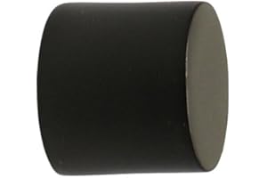 iso-design Gardinenstangen Endstück Kappe aus Metall für 16 mm Durchmesser, Schwarz