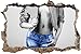 Produktbild Pixxprint 3D_WD_5169_62x42 Sexy Frau mit Hotpan Wanddurchbruch 3D Wandtattoo, Vinyl, schwarz / weiß, 62 x 42 x 0,02 cm