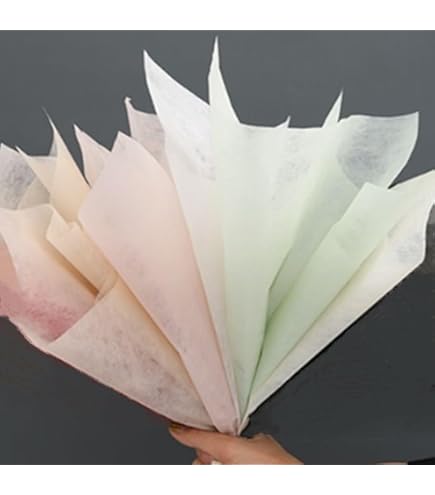 40 Fogli Carta Floreale Coreana - Impermeabile, Per Bouquet, Regali, 17,7x23,6 Cm, Colore Latte