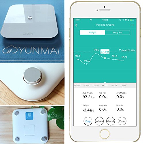 yunmai SE Smart Gewicht Maßstab Bluetooth App Control Genaue Präzision Digital Body Waagen mit Tempered Glas – Milch weiß - 4