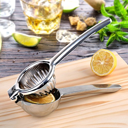 HOMFA Zitronenpresse Limettenpresse Premium Zitronenpresse Edelstahl Zitruspresse für Zitronen, Orangen und Limetten Manuelle Saftpresse spülmaschinenfest mit korrosionsbeständig - 9