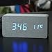 Wooden Rectangle LED Alarm Sound Control Digital Desk Clock Temperature 18 Style - Silver + Blue, 10 x 13 RS.2090.00